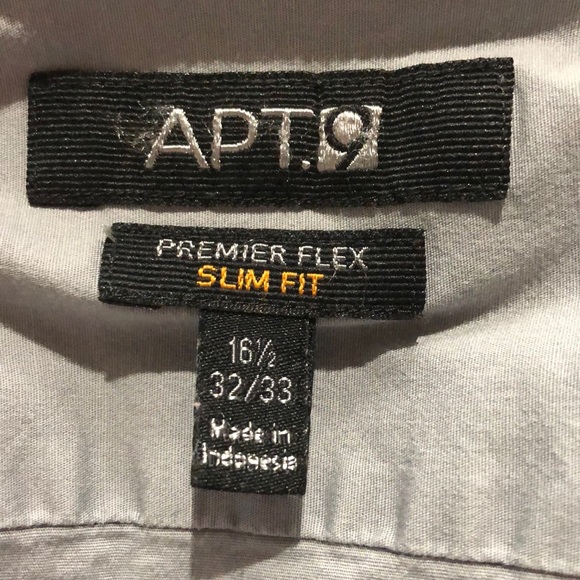 Apt 9 gray slim fit dress shirt size 16.5 - Picture 4 of 5